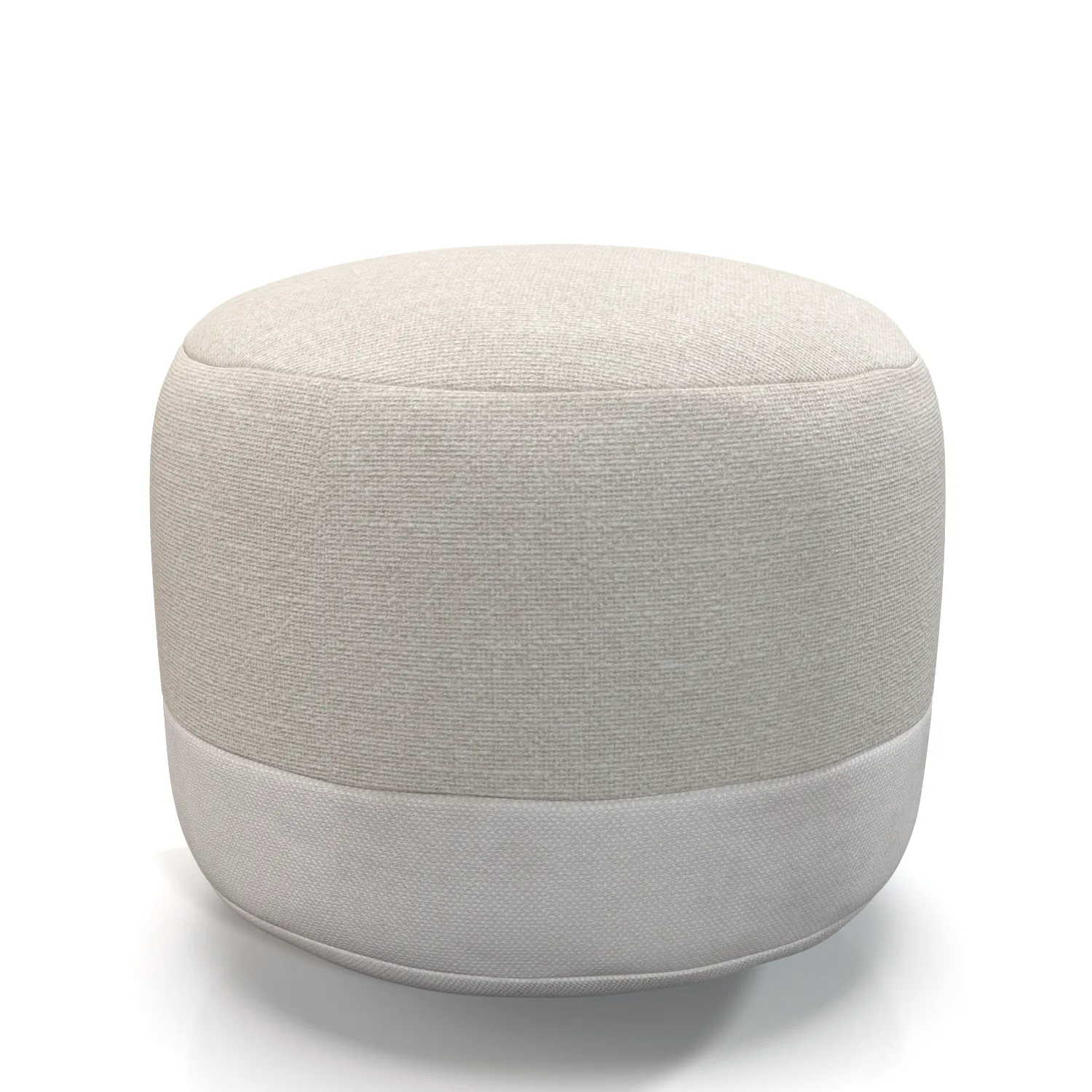 Cotton Canvas Round Pouf 3D Model_01